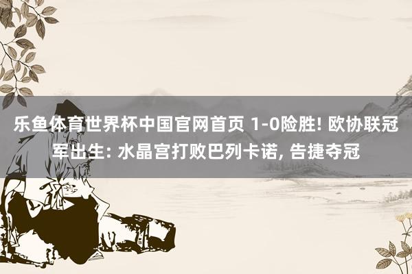乐鱼体育世界杯中国官网首页 1-0险胜! 欧协联冠军出生: 水晶宫打败巴列卡诺, 告捷夺冠