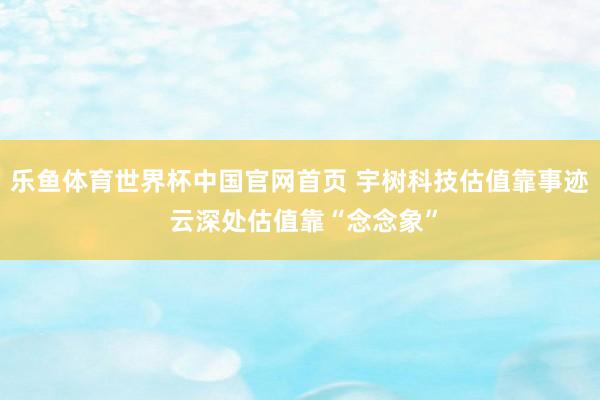 乐鱼体育世界杯中国官网首页 宇树科技估值靠事迹 云深处估值靠“念念象”