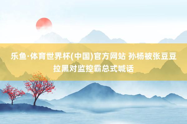 乐鱼·体育世界杯(中国)官方网站 孙杨被张豆豆拉黑对监控霸总式喊话