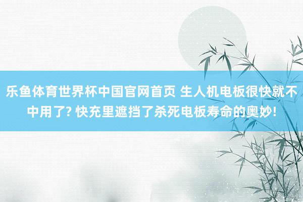 乐鱼体育世界杯中国官网首页 生人机电板很快就不中用了? 快充里遮挡了杀死电板寿命的奥妙!