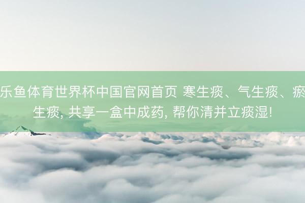 乐鱼体育世界杯中国官网首页 寒生痰、气生痰、瘀生痰， 共享一盒中成药， 帮你清并立痰湿!