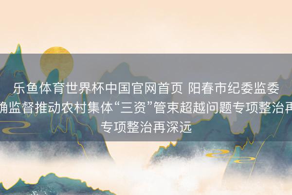 乐鱼体育世界杯中国官网首页 阳春市纪委监委：精确监督推动农村集体“三资”管束超越问题专项整治再深远